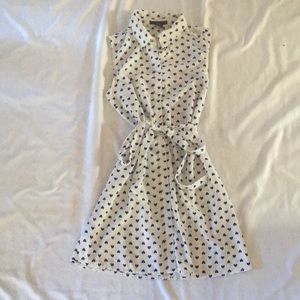 White and blue button down dress